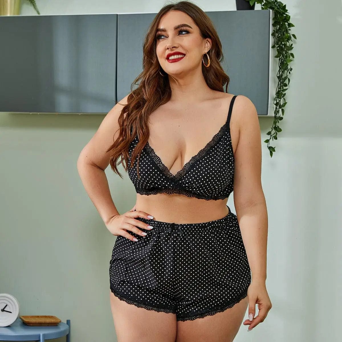 LOVEMI  Nightgown Black / XL Lovemi -  Relaxed Home With Bra Set Sexy Lingerie