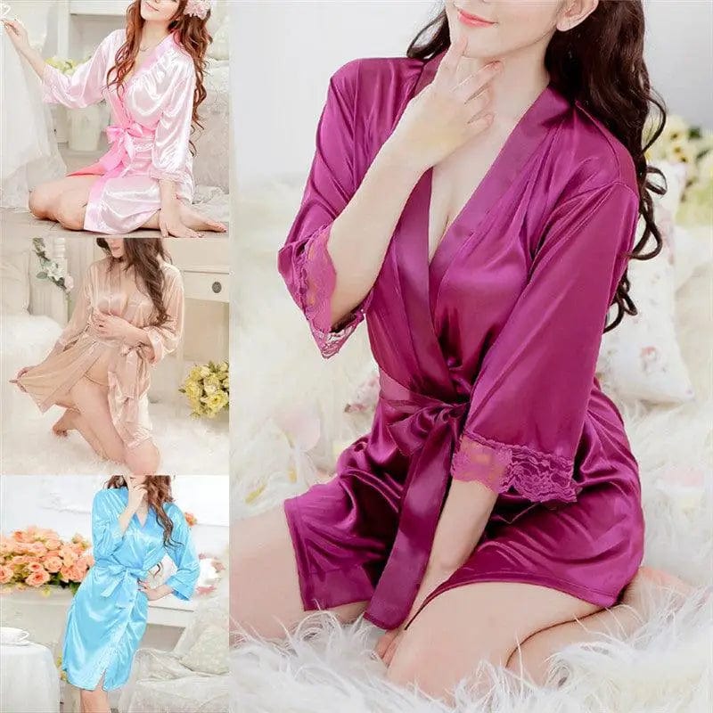 LOVEMI  Nightgown Lovemi -  Women's Sexy Lingerie Set Sexy Ice Silk Robe with Bathrobe