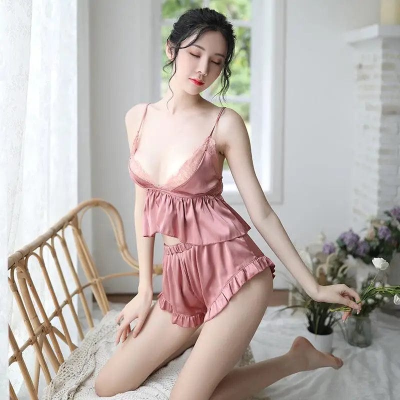 LOVEMI  Nightgown Pink / One size Lovemi -  Sexy Lingerie Sexy Uniform Temptation Maid Split Suit