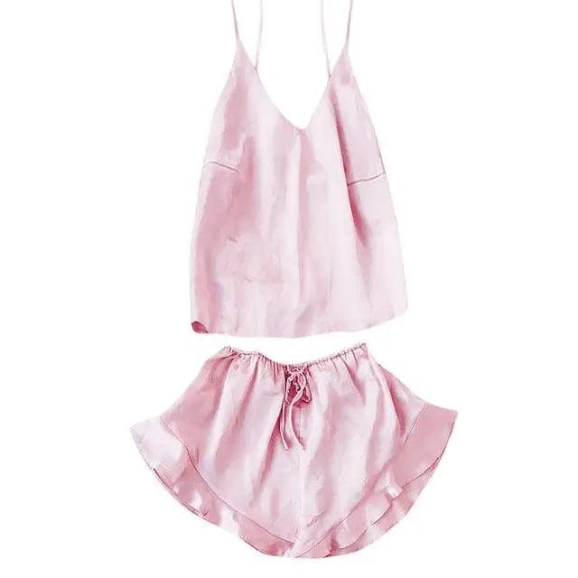 LOVEMI  Nightgown Pink / S Lovemi -  Sexy-Lingerie Women Sleepwear Lace Silk Babydoll Up Nightwea