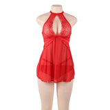 LOVEMI  Nightgown Red / M Lovemi -  Oversized Sexy Lingerie Sexy Halter Suspender Nightdress