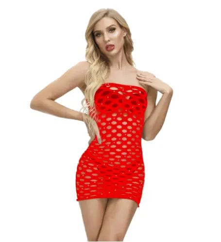 LOVEMI  Nightgown Red / One size Lovemi -  Hot Drill Sexy Lingerie Net Bag Hip Skirt Shiny Point Drill