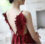 LOVEMI  Nightgown Red / One size Lovemi -  Ladies Angel Wings Sling Nightdress