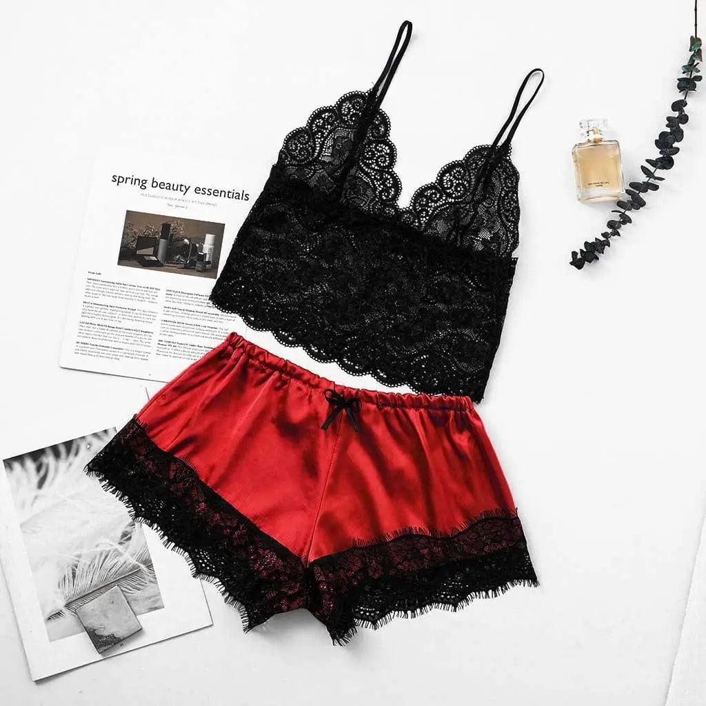 LOVEMI  Nightgown Red / S Lovemi -  Midnight Charm Sexy Lingerie Lace Home Set