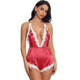 LOVEMI  Nightgown Red / S Lovemi -  Sexy Lingerie Satin Lace Sexy Pajamas Back Cross Stretch