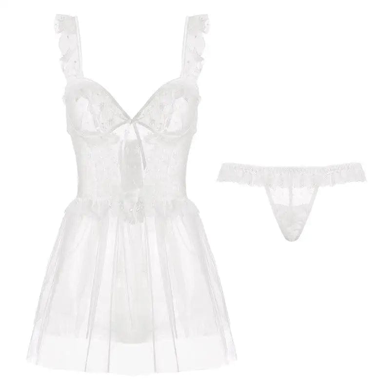 LOVEMI  Nightgown White Lovemi -  New mesh sexy lingerie