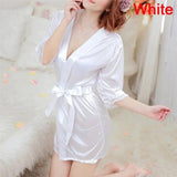 LOVEMI  Nightgown White Lovemi -  Women's Sexy Lingerie Set Sexy Ice Silk Robe with Bathrobe