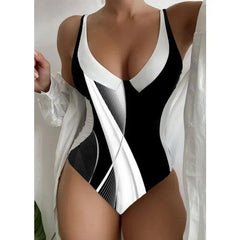 One Piece High Waisted Swimsuit Women Push Up Padded-1