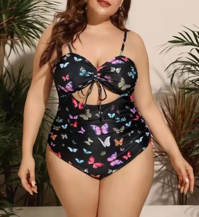 LOVEMI  One piece Lovemi -  Fat Woman One Piece Print Plus Fat Swimsuit