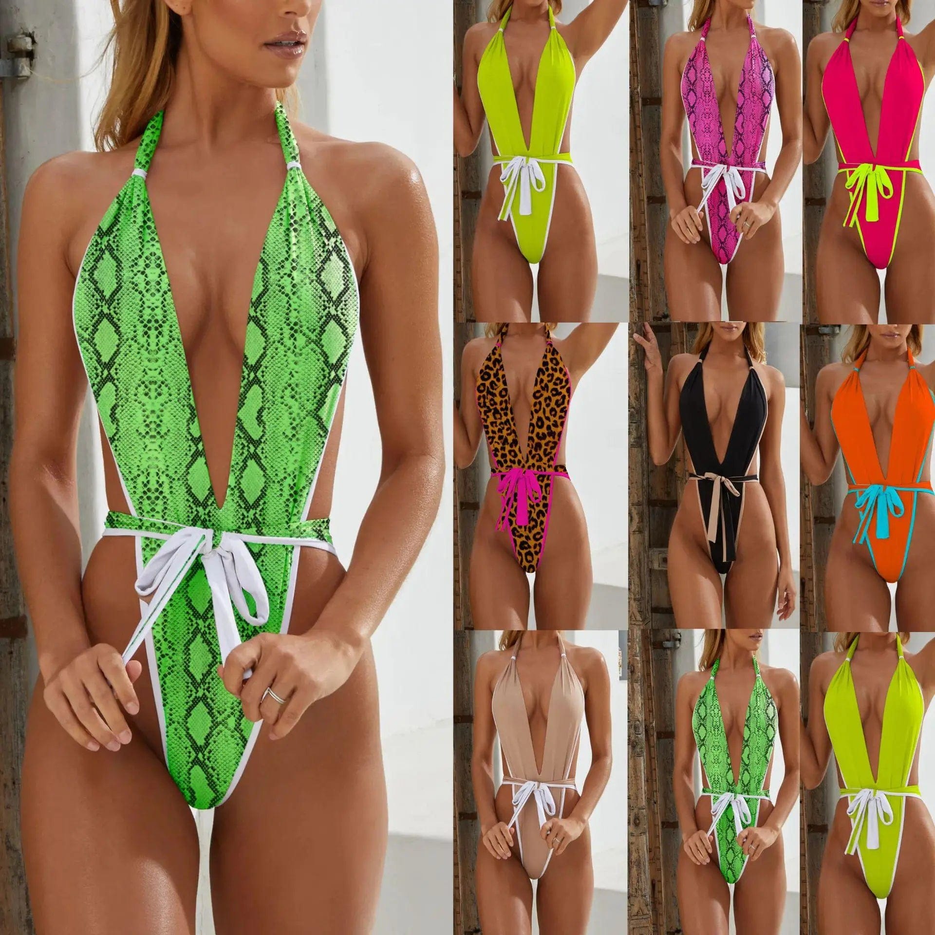 LOVEMI  One piece Lovemi -  Ladies One Piece Bandage Swimsuit Pull Side Bikini