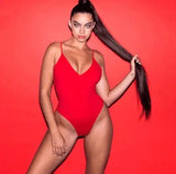 LOVEMI  One piece Red / XS Lovemi -  Summer Bikini Backless String Large Size Sexy Solid Color Triangle One-piece Swimsuit