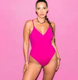 LOVEMI  One piece Rose Red / XS Lovemi -  Summer Bikini Backless String Large Size Sexy Solid Color Triangle One-piece Swimsuit