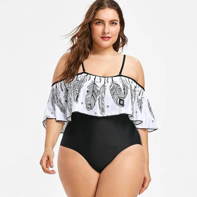 LOVEMI  One piece Whiteblack / XL Lovemi -  Women's plus size bikini
