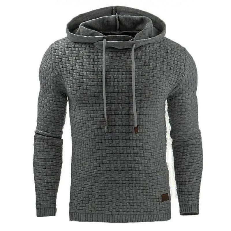 LOVEMI Outerwear & Jackets Men Dark grey / M Lovemi -  Long Sleeve Warm Hooded Sports Jacquard Sweatshirt