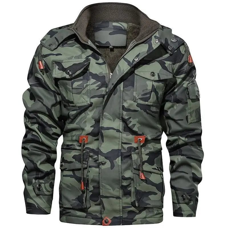LOVEMI Outerwear & Jackets Men Green / USA XL Lovemi -  Winter Men Leather Jacket Thick Military Hooded Men Coats