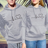 LOVEMI Outerwear & Jackets Men Grey / S Lovemi -  Simple print hooded couple's sweater