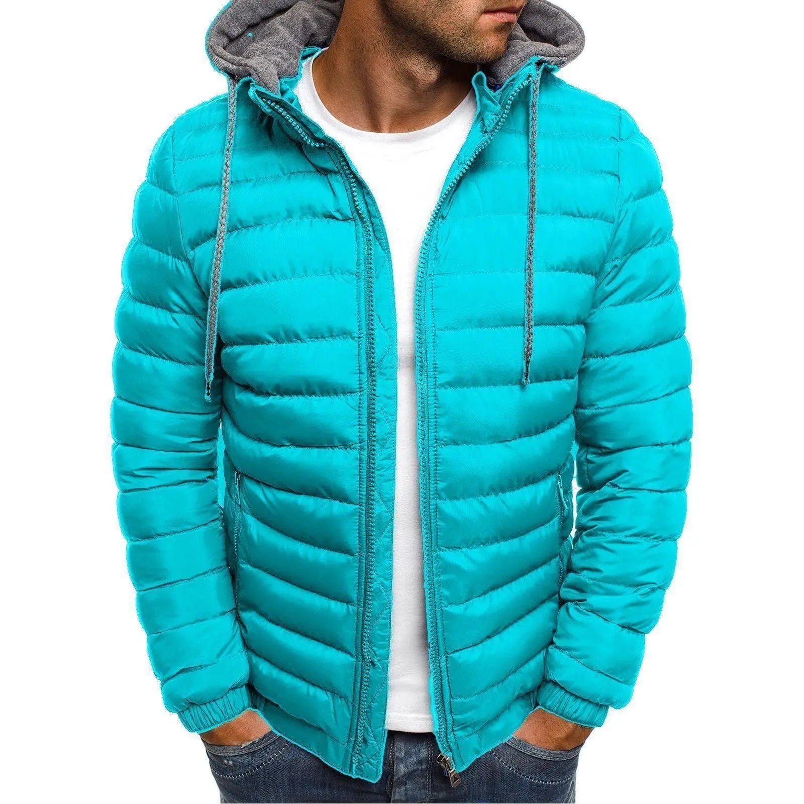 LOVEMI Outerwear & Jackets Men light blue / L Lovemi -  Warm Hooded Casual Cotton Jacket