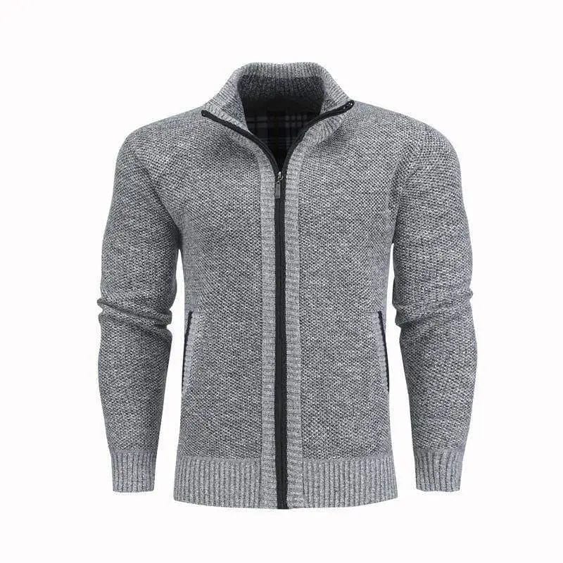LOVEMI Outerwear & Jackets Men Light Gray / USA XS Lovemi -  Men Slim Sweaters Stand Collar Fit Zipper Men Solid Cotton