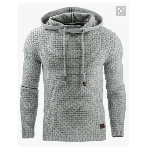 LOVEMI Outerwear & Jackets Men Light grey / 4XL Lovemi -  Long Sleeve Warm Hooded Sports Jacquard Sweatshirt