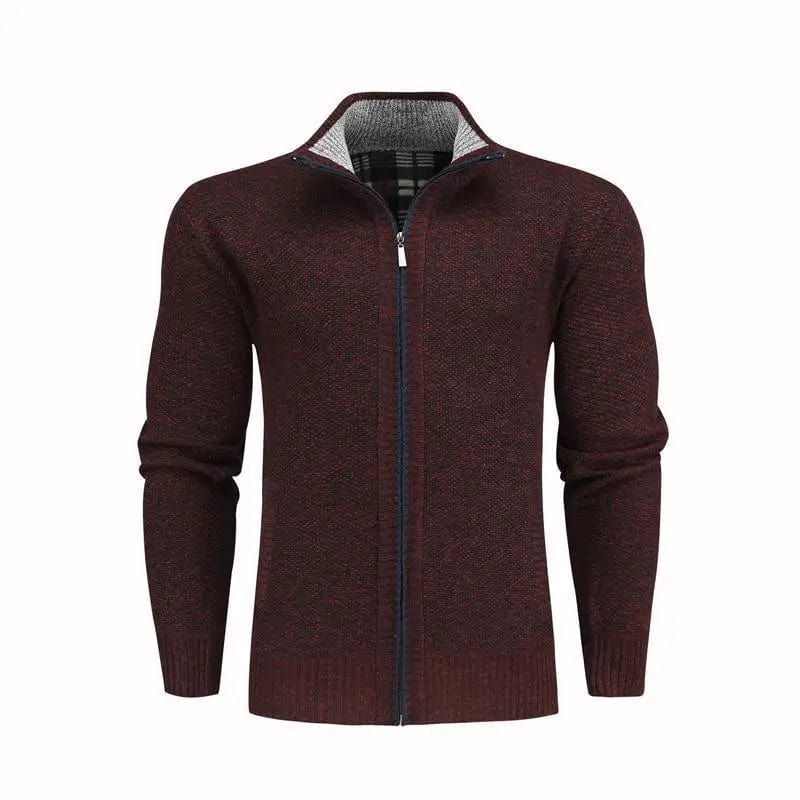 LOVEMI Outerwear & Jackets Men Red / USA S Lovemi -  Men Slim Sweaters Stand Collar Fit Zipper Men Solid Cotton