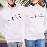 LOVEMI Outerwear & Jackets Men White / S Lovemi -  Simple print hooded couple's sweater