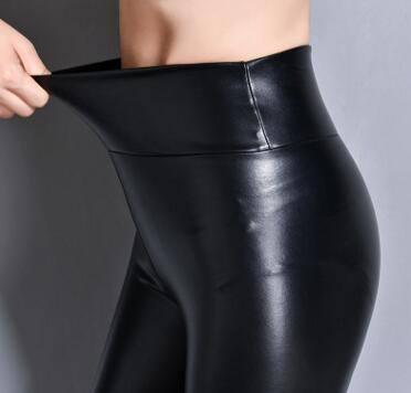 Pantalon Femme PU Deri Tayt Stre Pantolon Kadnlar-2