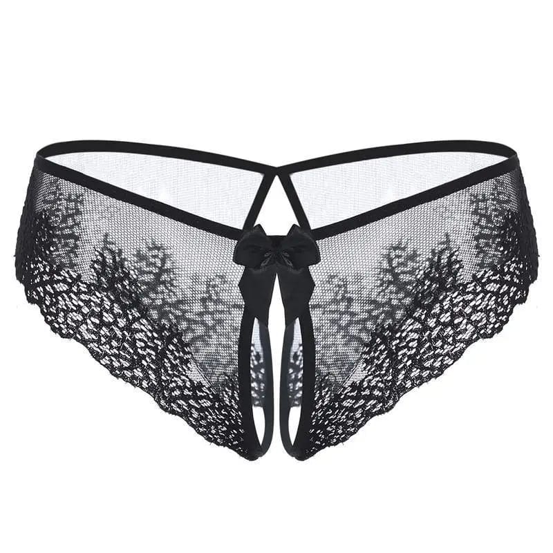 LOVEMI  Panties Black / One size Lovemi -  Lace Bow Sexy Non-take-off Thong Sexy Lingerie