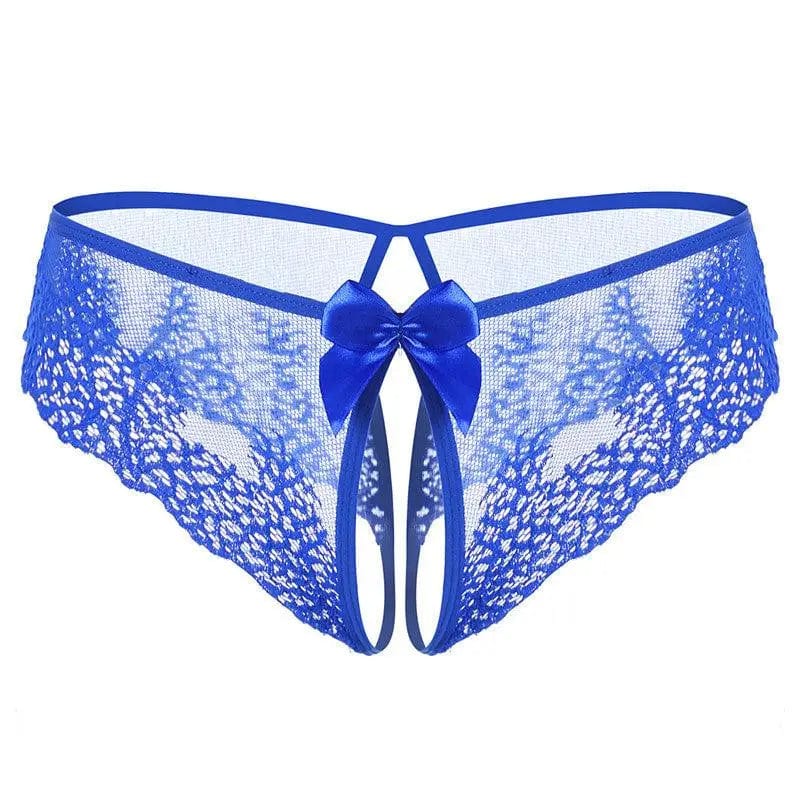 LOVEMI  Panties Blue / One size Lovemi -  Lace Bow Sexy Non-take-off Thong Sexy Lingerie