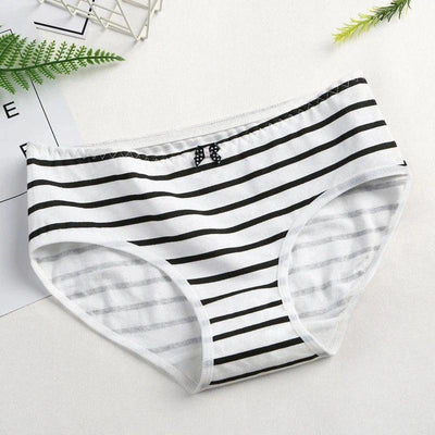 Panties Cotton Stripes Dot Print Gril Briefs Female-Type 4-4