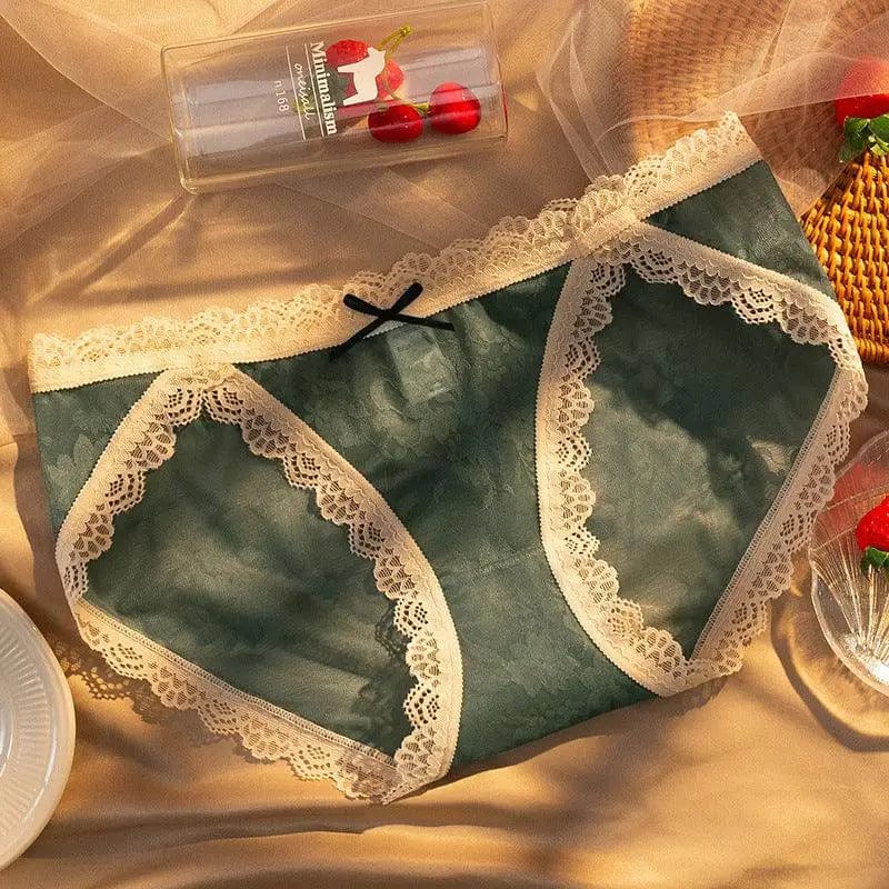 LOVEMI  panties Green / M Lovemi -  Lace Panties Ladies Cotton Antibacterial Panties