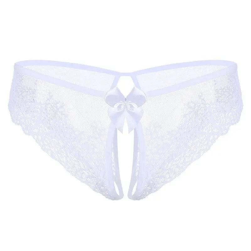 LOVEMI  Panties White / One size Lovemi -  Lace Bow Sexy Non-take-off Thong Sexy Lingerie