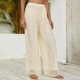 LOVEMI  Pants Apricot / S Lovemi -  Leisure Vacation Loose Lace Wide Leg Beach Sun Protection Casual Pants