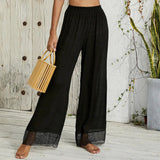 LOVEMI  Pants Black / S Lovemi -  Leisure Vacation Loose Lace Wide Leg Beach Sun Protection Casual Pants