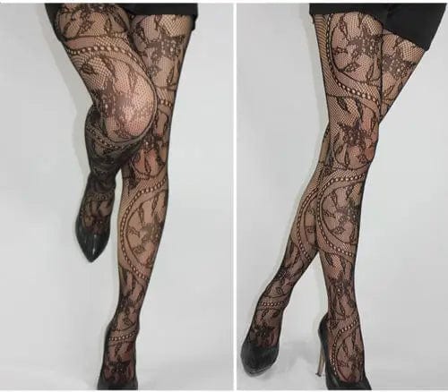 LOVEMI  Pantyhose Black / One size Lovemi -  Women's jacquard stockings slim-fit pantyhose