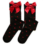 LOVEMI  Pantyhose Lovemi -  Lovely Red Big Bow Heart Printed Stockings
