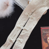 LOVEMI  Pantyhose White / One size Lovemi -  One-size Bow Thin Pantyhose Stockings