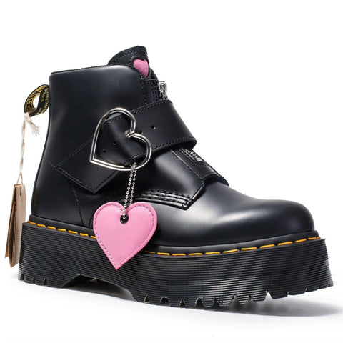 Peach heart fashion boots women zipper ankle boots-Black-1