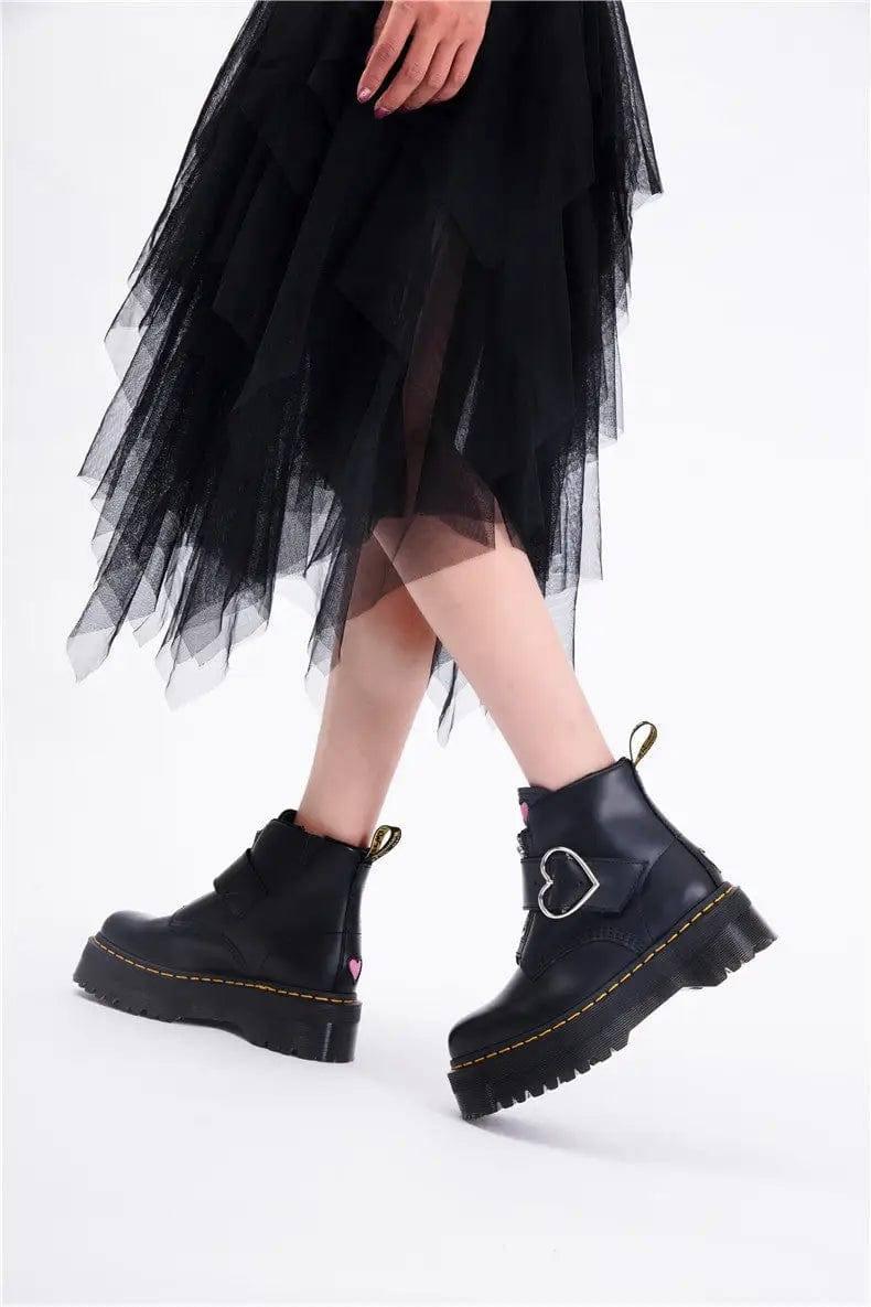 Peach heart fashion boots women zipper ankle boots-5