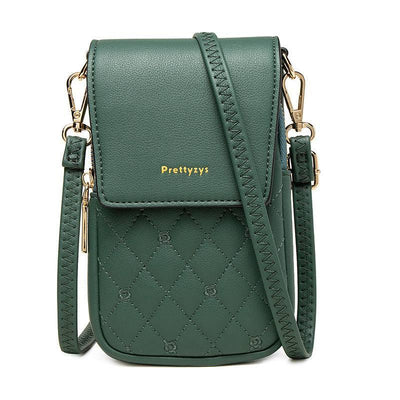 Plaid Sewing Design Mobile Phone Bags For Women Simple Buckle Multifunctional Crossbody Shoulder Bag-7