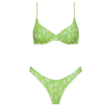 Pleated 9-Color Reversible Floral Print Swimsuit-Lightgreenflower-2