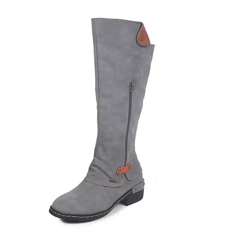 Plus Size Flat Zipper Women Boots-5