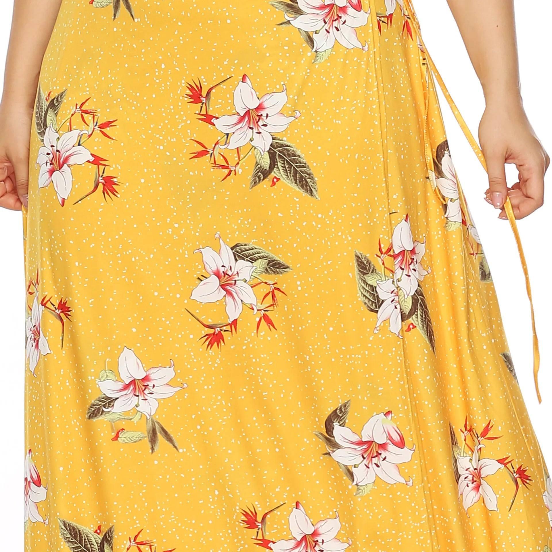 Plus Size Floral Maxi Dress | Trendy Wrap V-Neck Styles-6