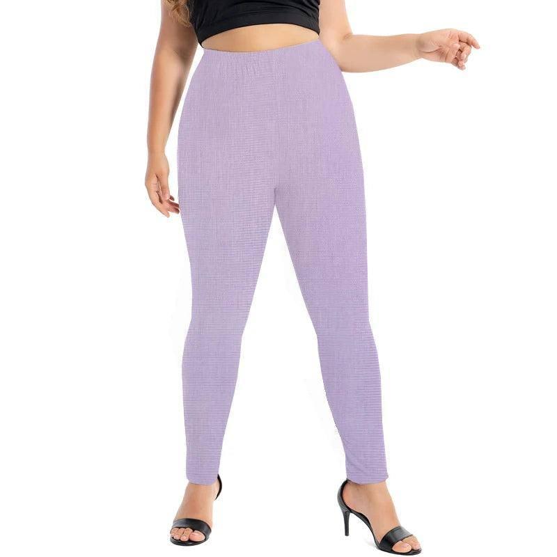 Plus Size Leggings For Women Modal Cotton Stretch Elastic-Purple Leggings-9