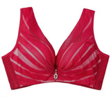 Plus Size Underwear Bras For Women Lingerie Crop-WineRed-3