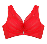 Plus Size Underwear Bras For Women Lingerie Crop-Red-4