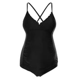 pregnant women plus size bikini swimsuit-Black-2