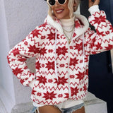 Printed Christmas Style Coat For Women-1