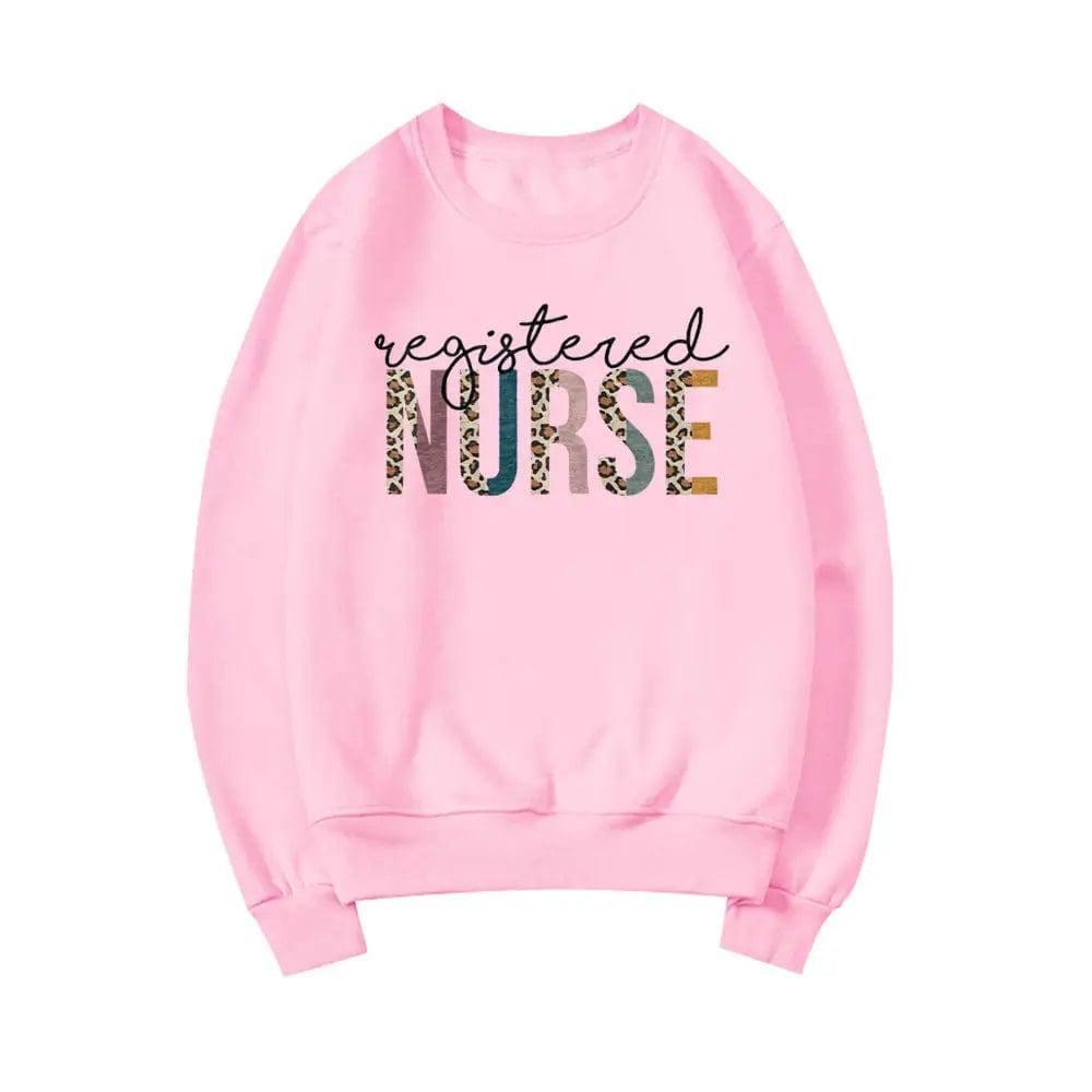 Printed Hoodie Loose Casual-Pink-7