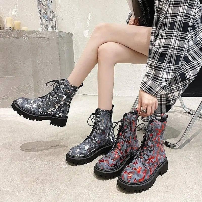 Printed Martin boots women-3