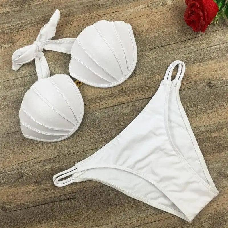 Product Sling White Shell Bikini Summer-White-5